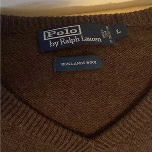 Polo by Ralph Lauren Men's V-Neck Brown Sweater